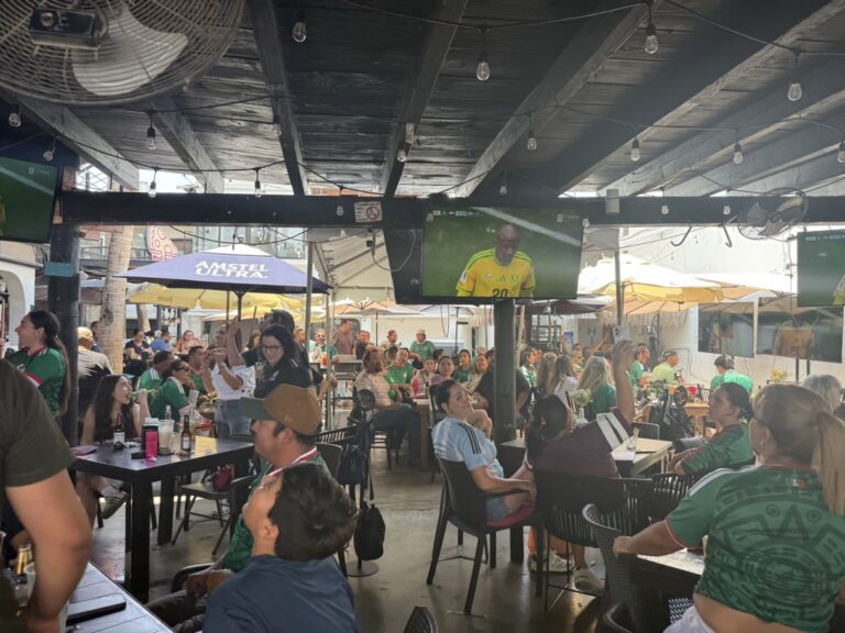 Crowded bar in Las Paz, Baja California, Mexico